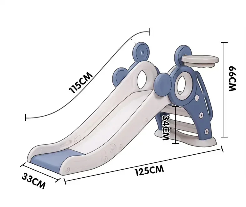สไลเดอร์รูปยีราฟสำหรับเด็กเล่นในบ้านและนอกบ้าน สไลเดอร์สำหรับโรงเรียนอนุบาล สนามเด็กเล่น ของเล่นกีฬา พร้อมห่วงบาสเก็ตบอล