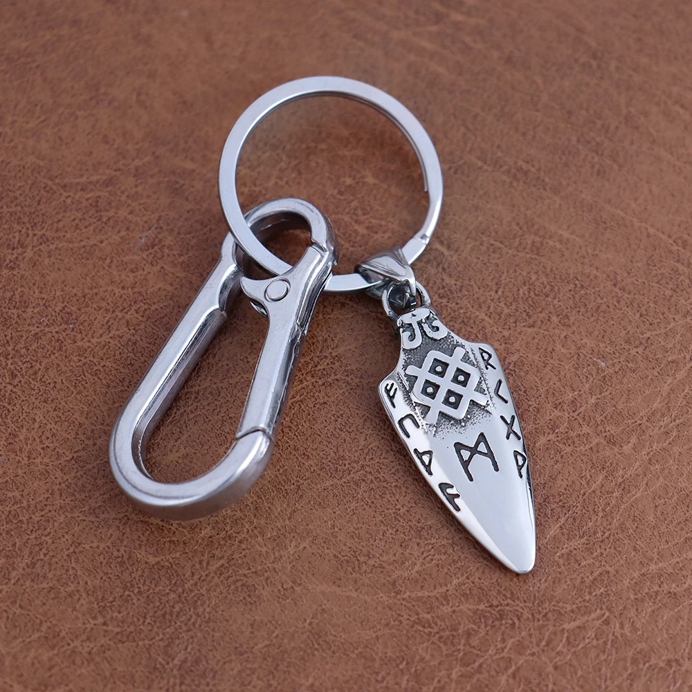 Vintage Viking Nordic Spear Keyring Stainless Steel Creative DIY Car Keychain Scandinavian Arrow Jewelry Accessories Wholesale