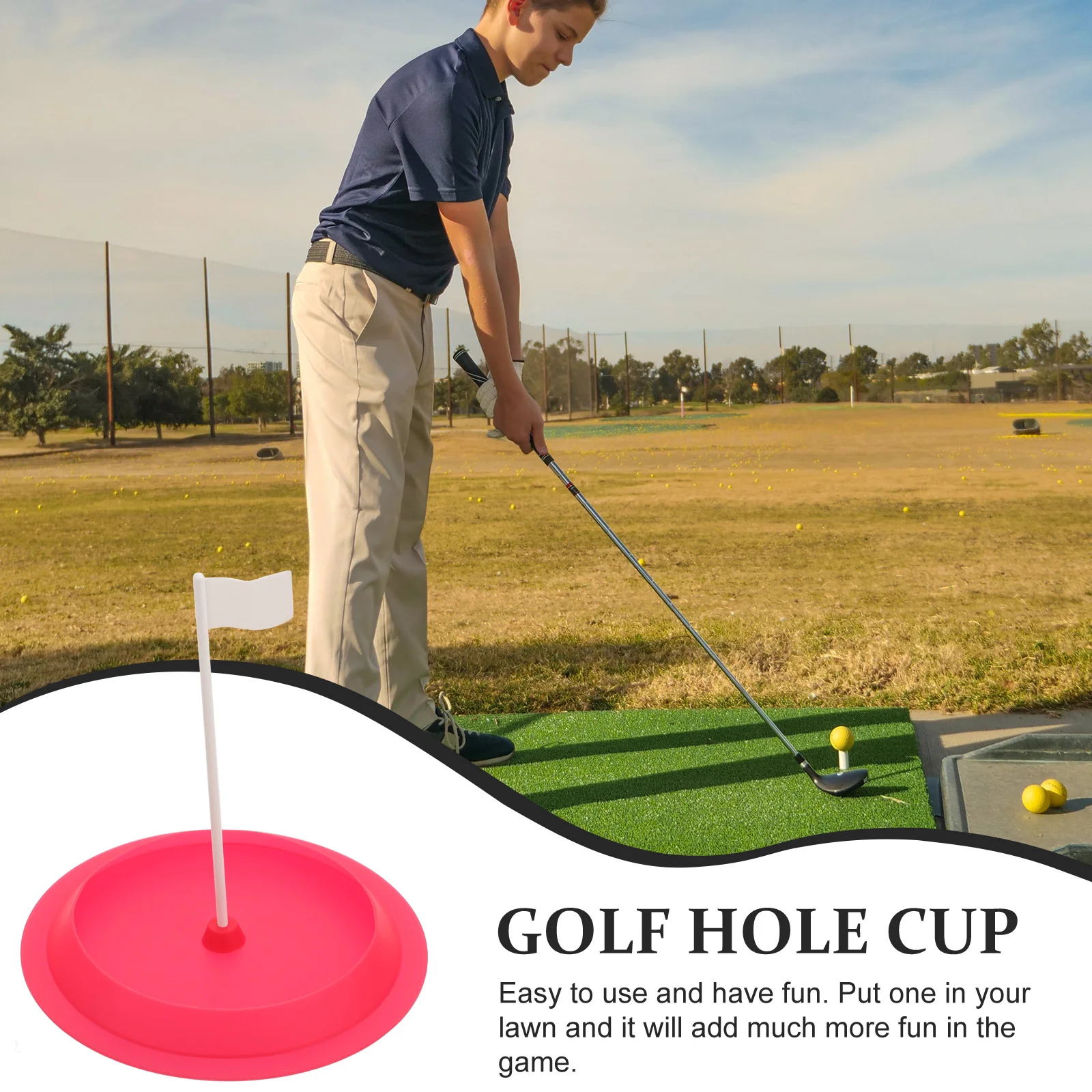 Golf Putting Disc Cup for Training Aid Hole Practice Accessories Push Rod Plate Regulation Rubber