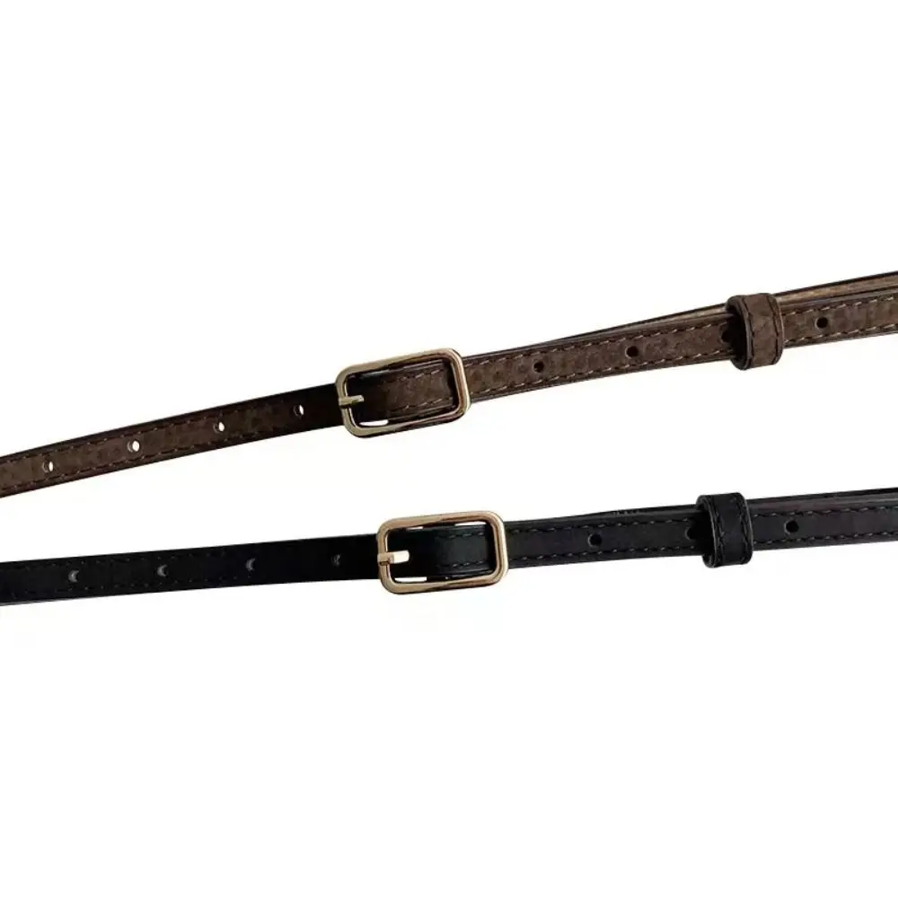 Trend Luxury Design PU Leather Belt Versatile Retro Pin Buckle Waistband Casual Thin Belts