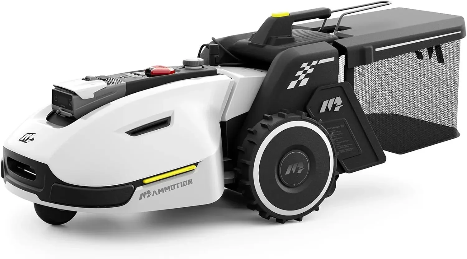 Gloednieuwe YUKA 2000 robotgrasmaaier met veegmachinekit - Ultrasense AI Vision & RTK-antenne, automatische mapping en app-bediening, 45% hellingsblauw