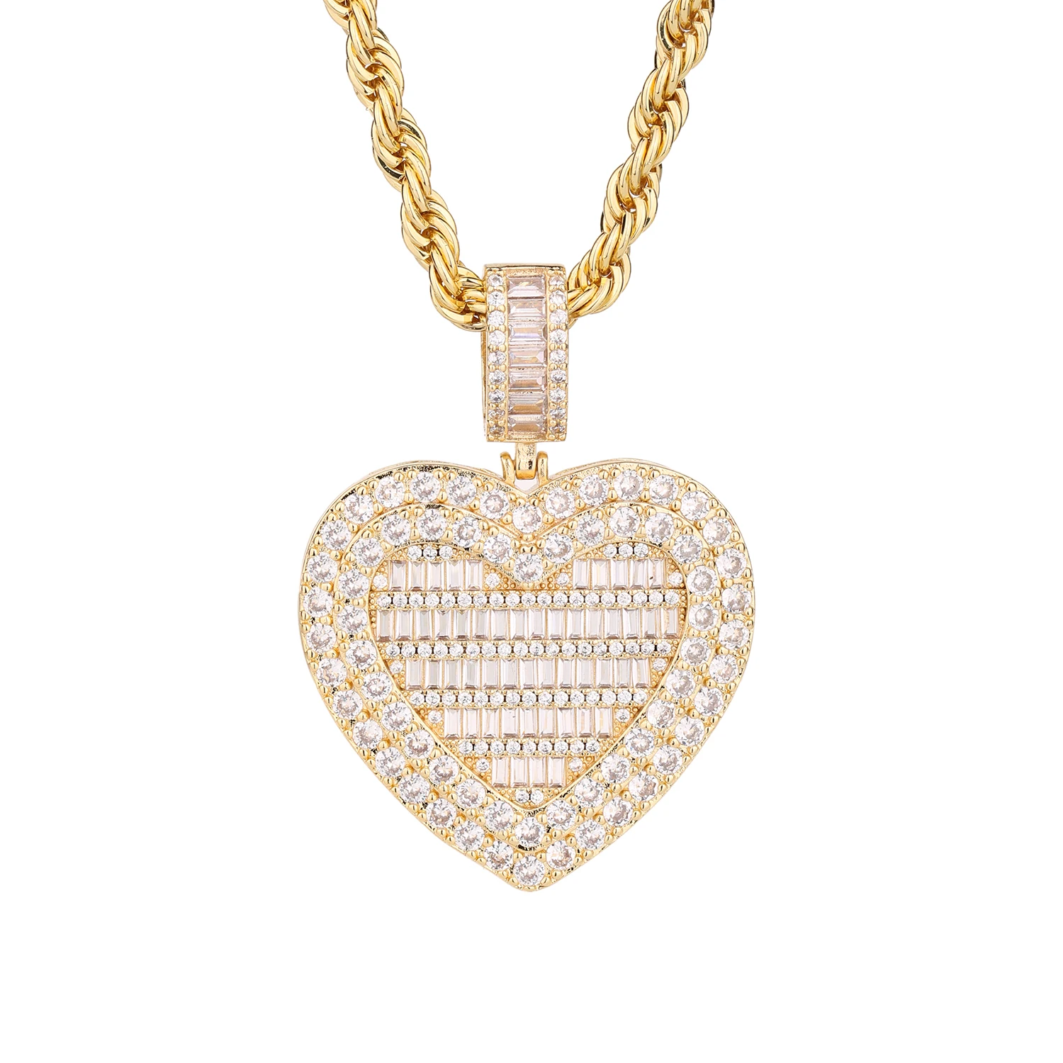 Breloques Romantiques Personnalisées pour Femme, Pendentif Double Coeur, Plaqué Or, Cadeau, Nouvelle Arrivée