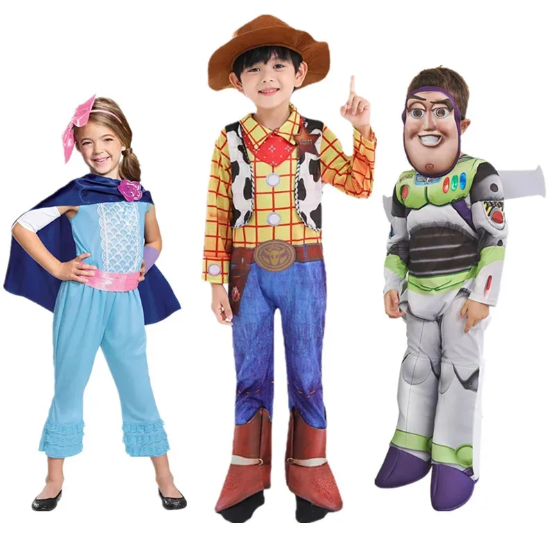 L2025l هالوين هالوين تمويه الطنانة الخفيفة ديلوكس الطفل زي كاوبوي وودي تأثيري حلي كرنفال حفلات أعياد الميلاد K