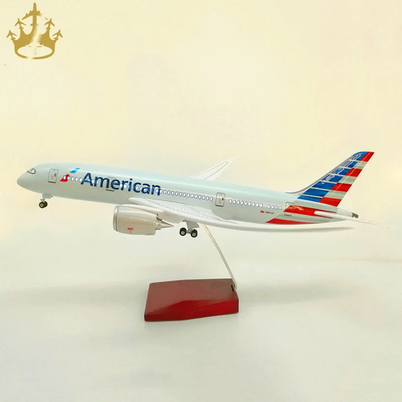 Boeing 787 American Airlines trem de pouso com luzes modelo de aeronave de simulação modelo de aeronave civil presente