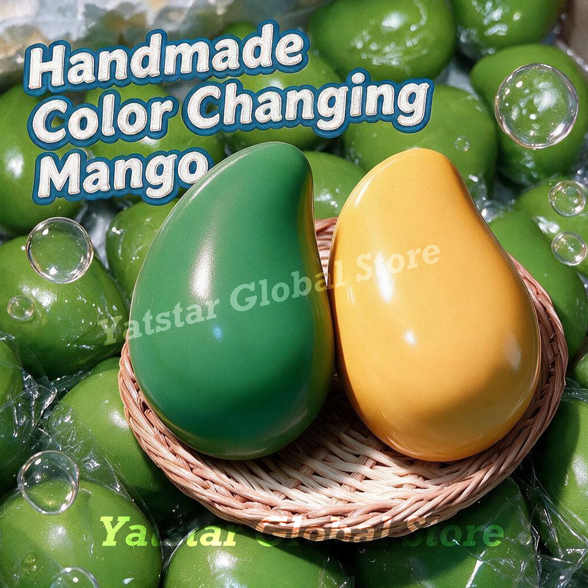 Handmade Crispy Mango Squishy Stress Ball Temperature Color Changing Slow-Rise Squeeze Fidget ASMR Sensory Relax Toys for Adults