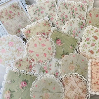 20pcs French vintage floral lace hollow border decorative diary material paper