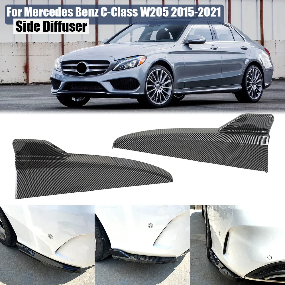 For Mercedes C-class W205 C180 C200 C260 C43 AMG 2015-2021 Body Kits Trim Car Rear Bumper Diffuser Side Splitters