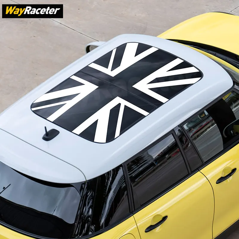 2 Pcs/Set Union Jack Carbon Fiber Vinyl Car Sunroof Window Sticker Decal For MINI Cooper J01 JCW 2024 F65 F67 F66 2026 2027