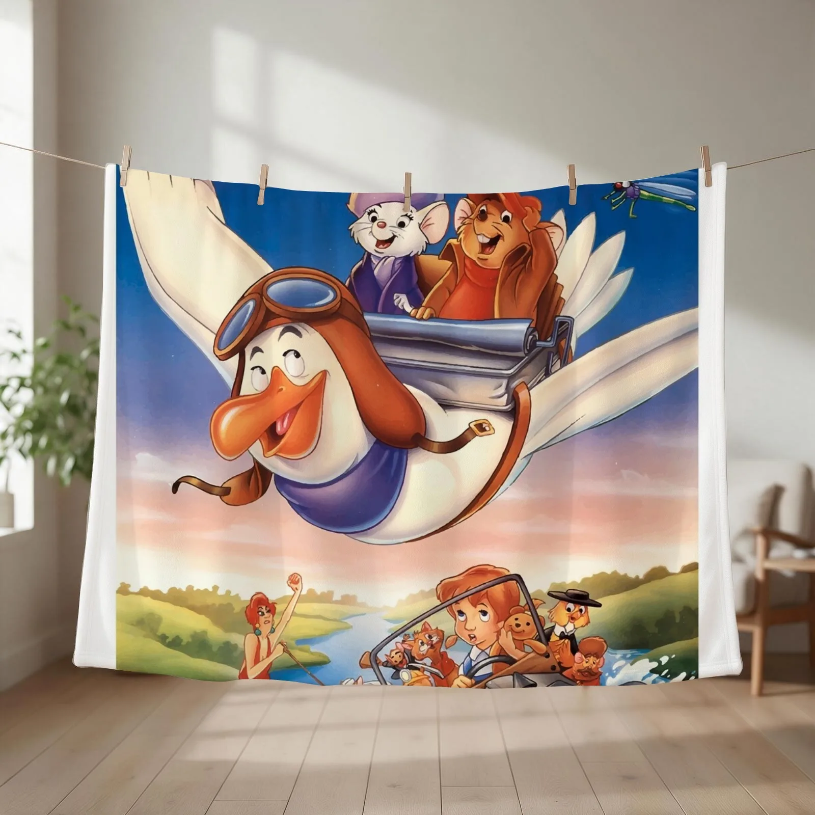 The Rescuers Throw Blanket For Decorative Sofa Multi-Purpose Thins Kid'S Blankets