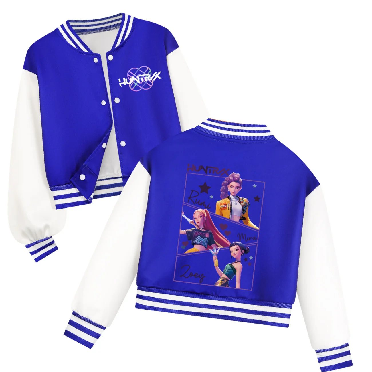 KPop Demon Hunters Kids Huntrix Bluza z kapturem w stylu baseballowym na wiosnę i jesień, codzienna odzież dla chłopców, dziewcząt i niemowląt, kostium dla dzieci