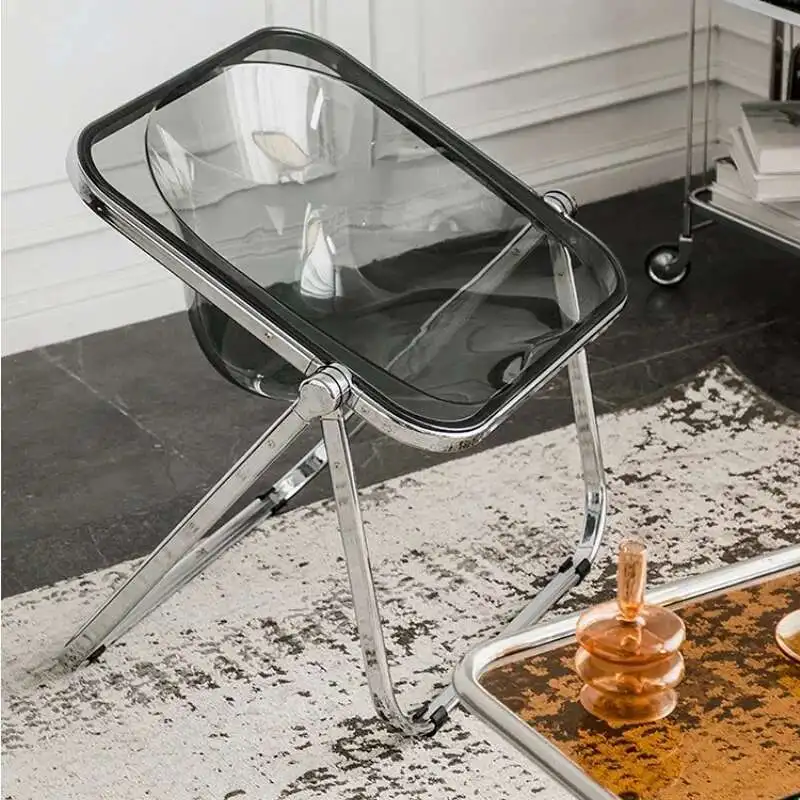 

Folding Chair Nordic Living Room Furniture Plastic Folding Stool Creativity Home Dining Chairs Acrylic Armchair Fishing Chair