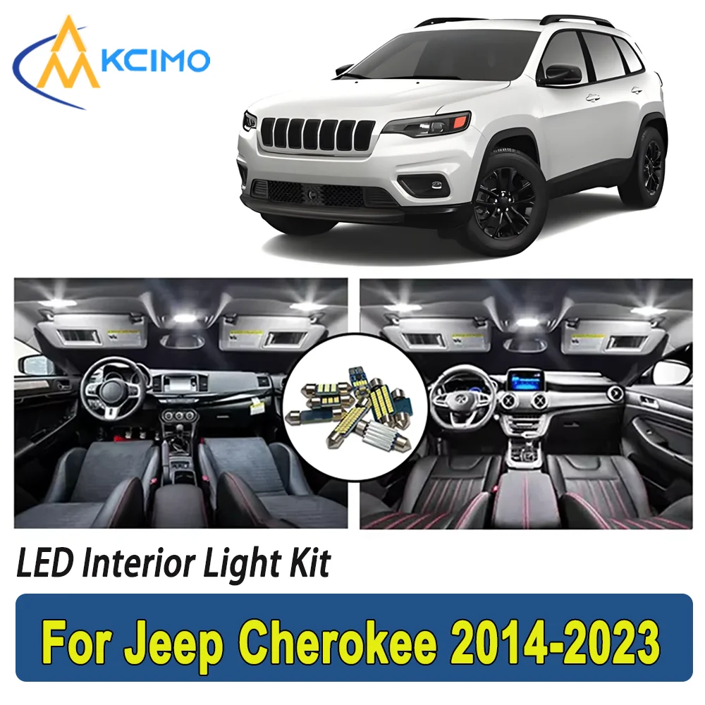 

New Light Bulb For Jeep Cherokee (2014-2023) Premium Bright LED Interior Dome Map Trunk Light Kit Car Led Lamps Canbus Car LED
