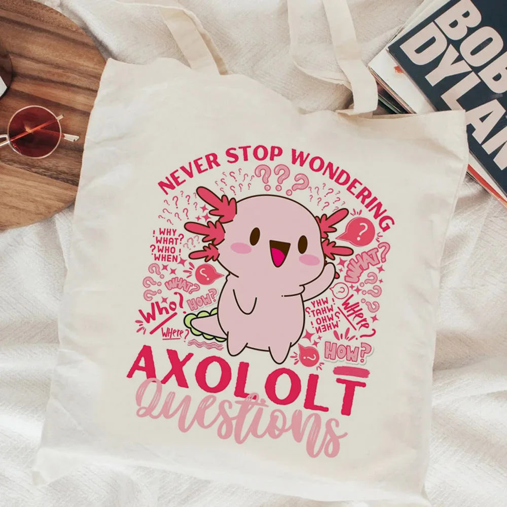 Ajolote Axolotl shopping bag bolso juta bag riutilizzabile tote bag reciclaje boodschappentas string grab riutilizzabile