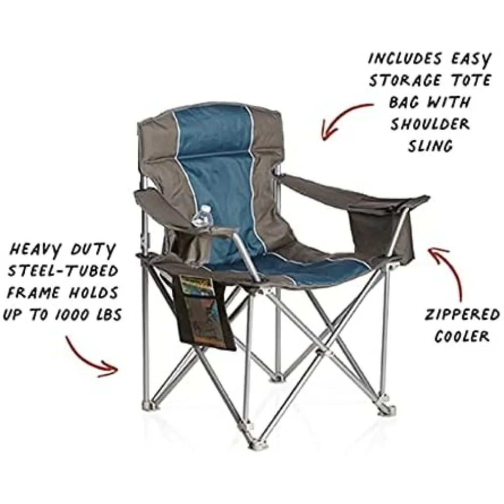 Outdoor Chairs, Capacity Heavy-Duty Portable Chair Charcoal 1,000 Lb,  Portable Folding Chairs