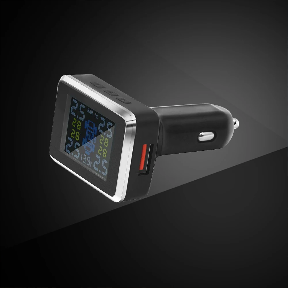 

LCD Display Wireless Car TireWireless Car Tire Pressure Monitoring Warning System with 4 External Sensors