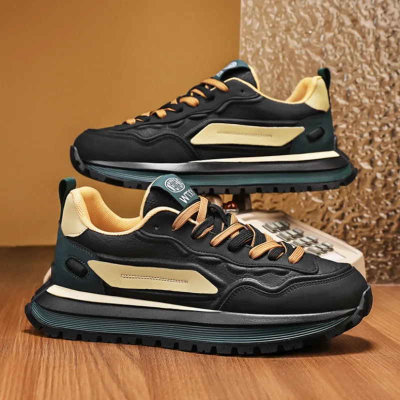 

Весенне-осенняя обувь на платформе, уличные мужские повседневные кроссовки для фитнеса, модные неуклюжие кроссовки на толстой подошве, мужская спортивная обувь для бега