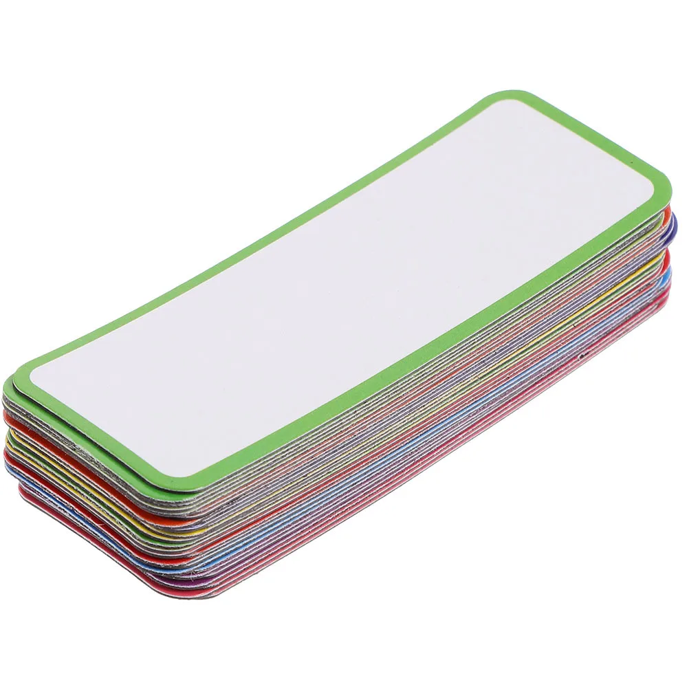 54 قطعة تسميات مغناطيسية محو جاف قابلة لإعادة الاستخدام للكتابة لخزانة الثلاجة السبورة المنظم علامات التسمية القابلة للمسح ملصق مذكرة