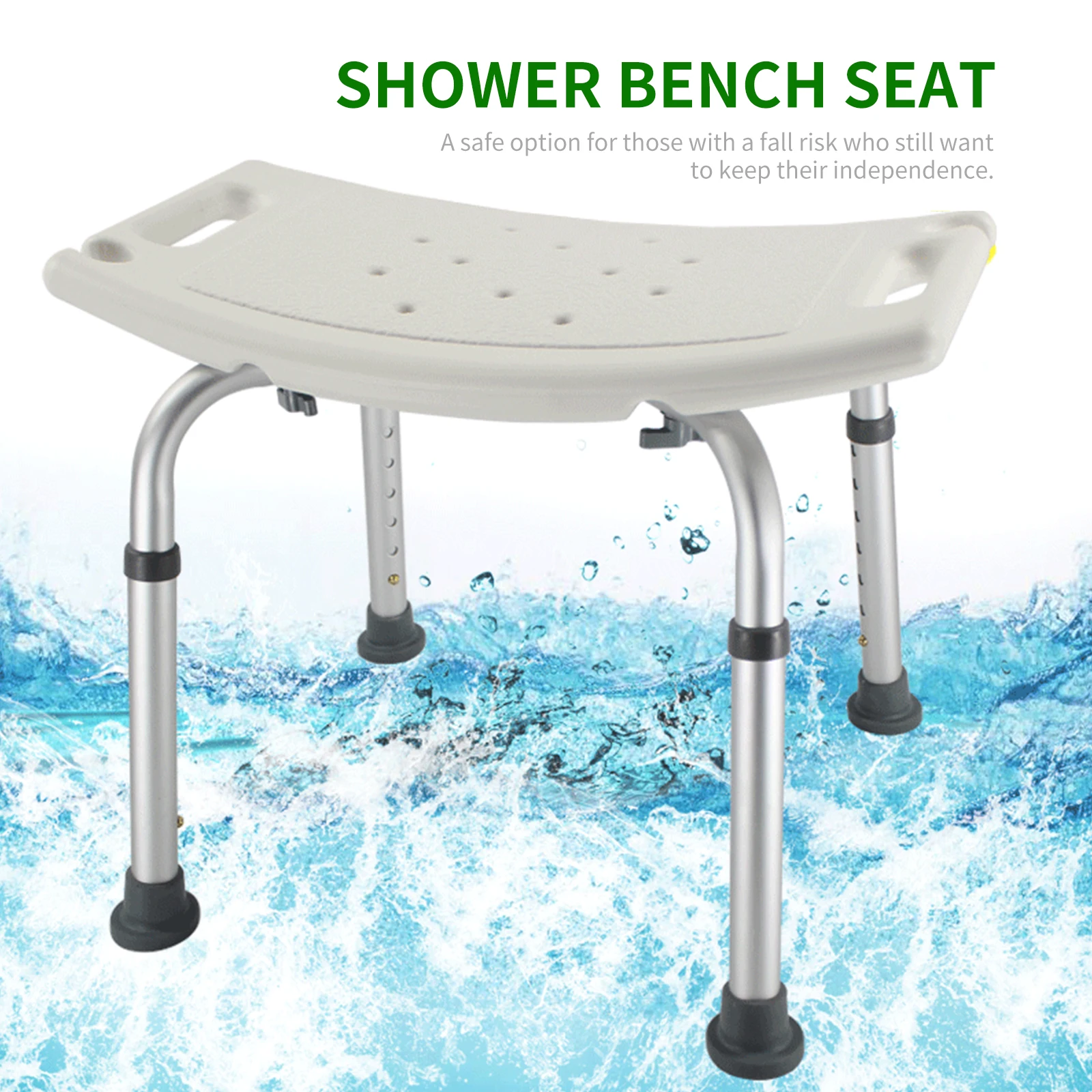 Bathroom Shower Bench  Height Shower Tub Stool Lightweight Bath Shower Seat Anti-slip Shower Chair for Disabled