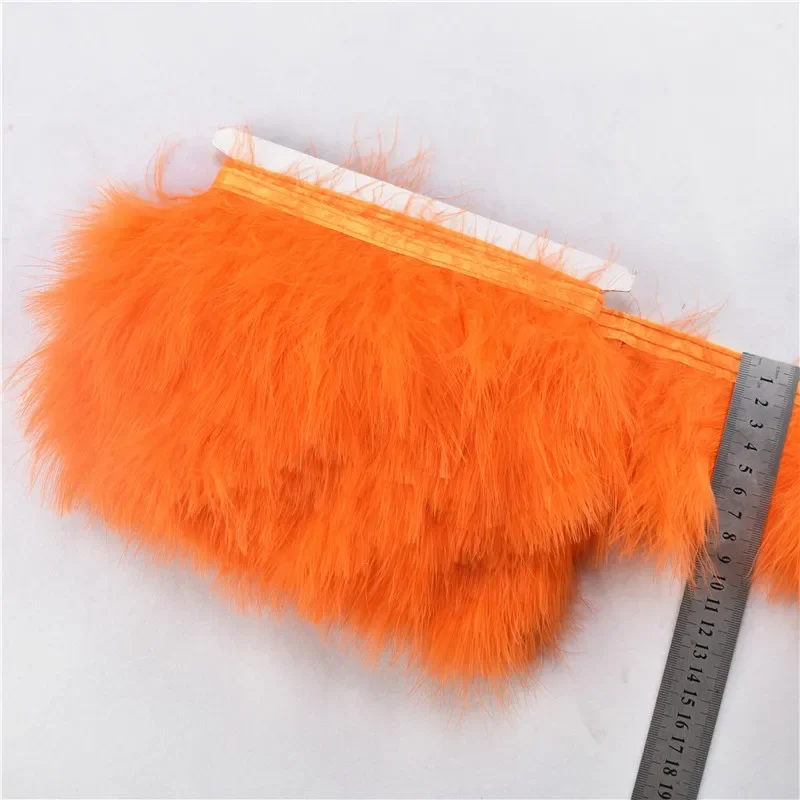 1 Yard Flauschige Marabou-Federborte, Truthahnfeder-Borte, Quasten-Fransenband, Nähzubehör, Dekoration, Bekleidungszubehör – Detail 4