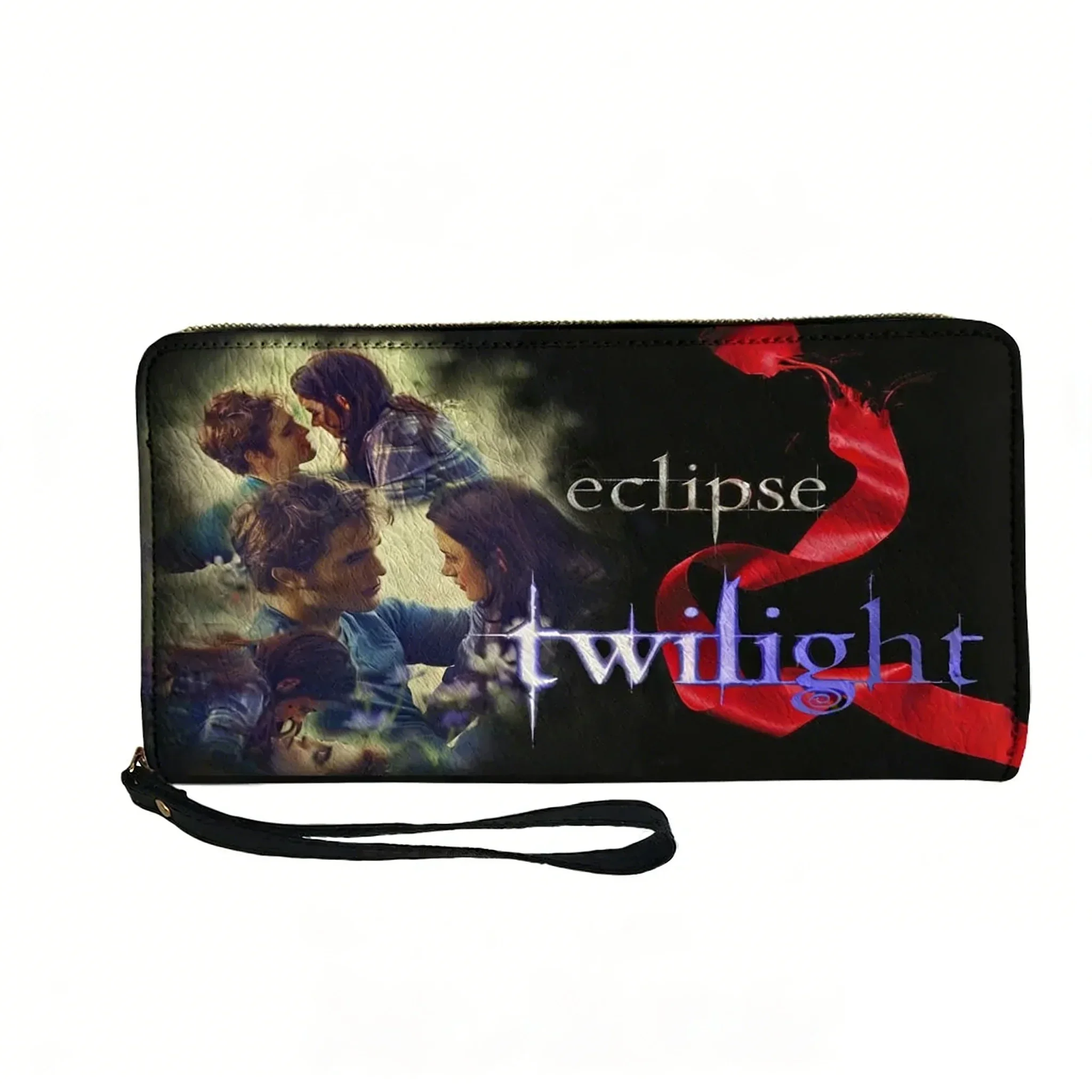 

Twilight Classic Movie Edward Bella Custom Wallet Purse Mens Womens Zipper Long Wallets Double Print Portable Wallet Gift Bag