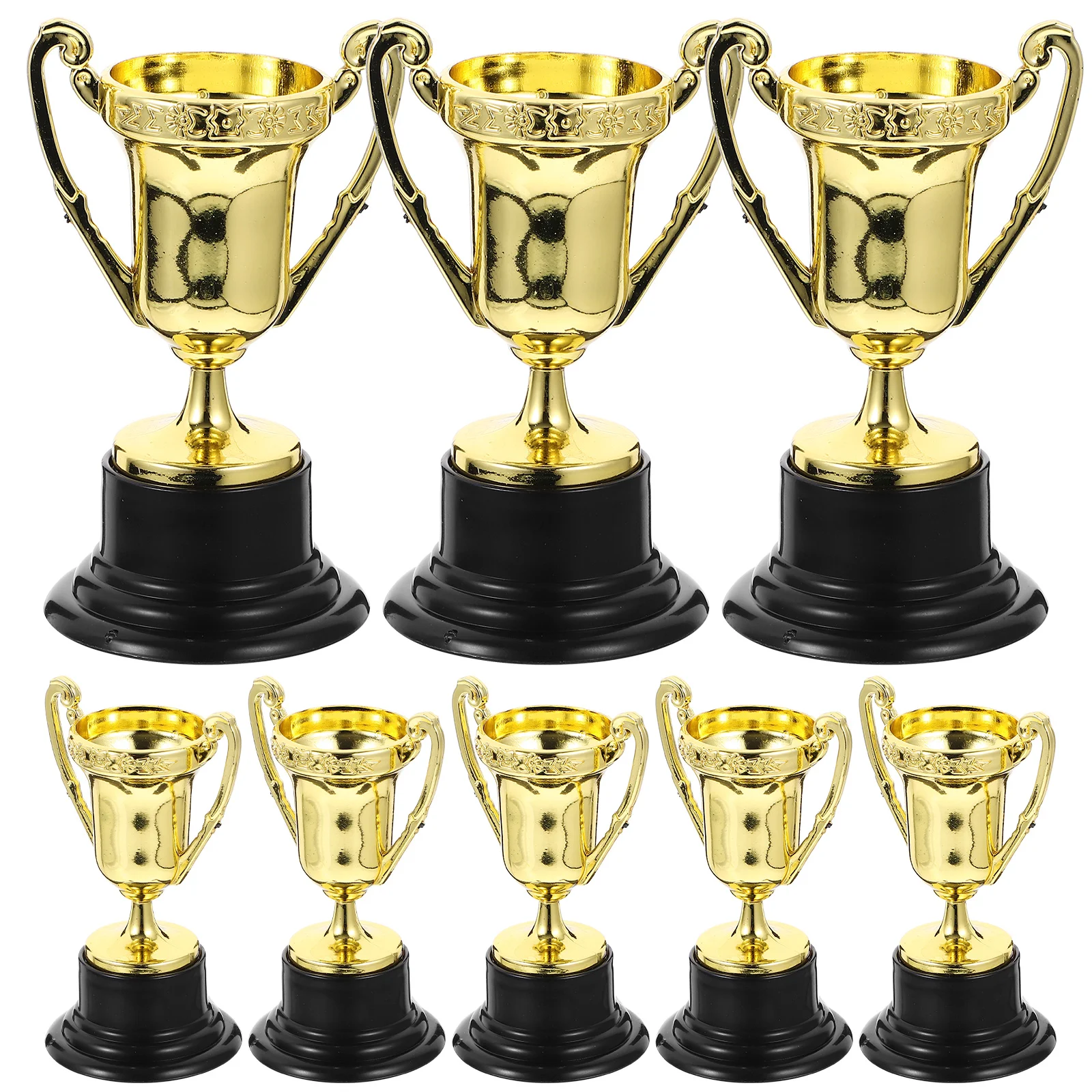 

10pcs Plastic Golden Mini Award Trophy Toys Prizes For Kids Birthday Party Favors Kindergarten Rewards Children Reward Trophy