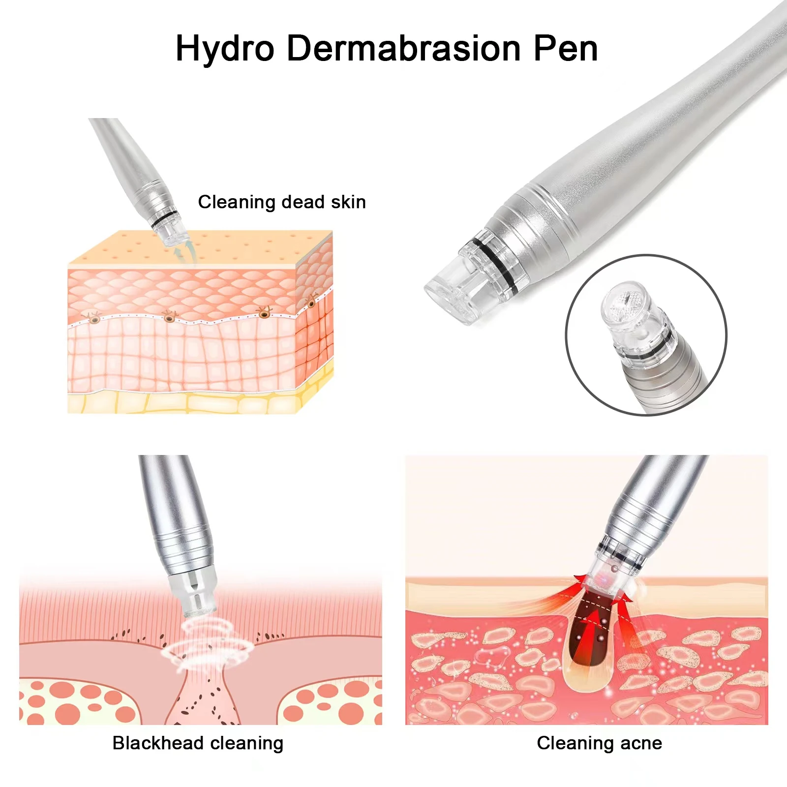 Hydra Dermabrasion Facial Machine Microdermabrasion Wrinkle Remover Aqua Peel Deep Cleaning Skin Tightening Device for Beauty Tr view 4