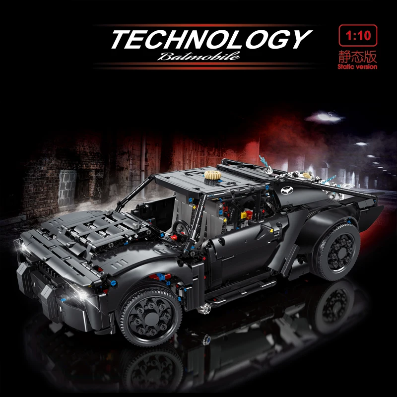 1828pcs MOC Technical 1:10 RC Black Sports Car Building Blocks Bricks Assembling Model Toys for Children Birthday Gift Set