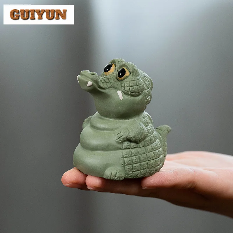 

Yixing Purple Clay Crocodile Financial Baron Tea Pet Ancient Tea Spirit Tea Figurine Play Toys Tea Statue Ornaments Workmanship