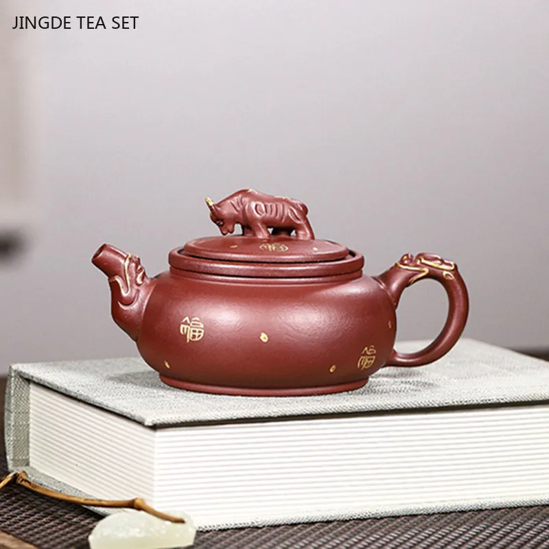 

310ml Boutique Yixing Purple Clay Teapot Master Handmade Filter Tea Pot Beauty Kettle Chinese Zisha Tea Set The Cover Can Rotate