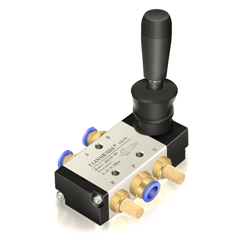 4H210-08 4H310-10 4H410-15 2 Position 5 Port Air Manual Valve Pneumatic Control Valve 5/2 Way Hand Lever Operated Control Valve