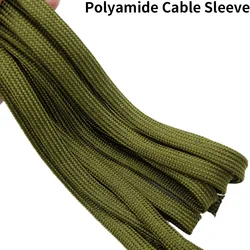 Funda de Cable de 2M/10M, 2mm-60mm, nailon apretado trenzado de alta densidad, protección de glándula aislada, funda expandible, envoltura de alambre de poliamida