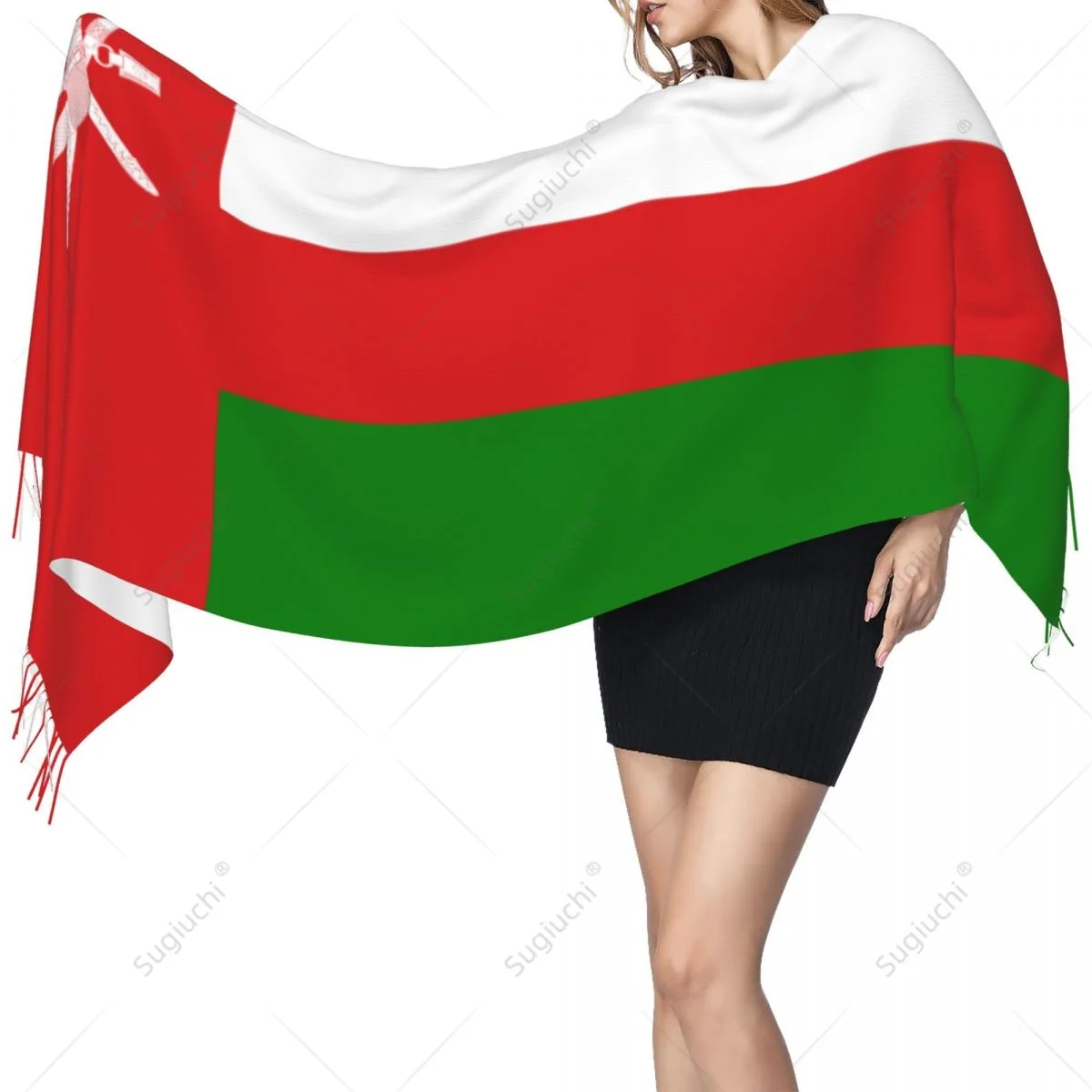 

Oman Emblem Flag Scarf Pashmina Warm Scarves Shawl Wrap Hijab Spring Winter Multifunction Unisex