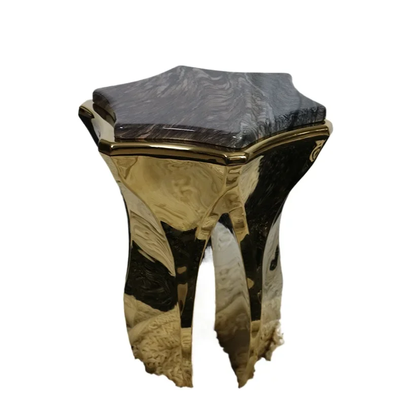 

Italian light luxury marble corner table living room sofa master design art hexagonal star modern small apartment tea edge table