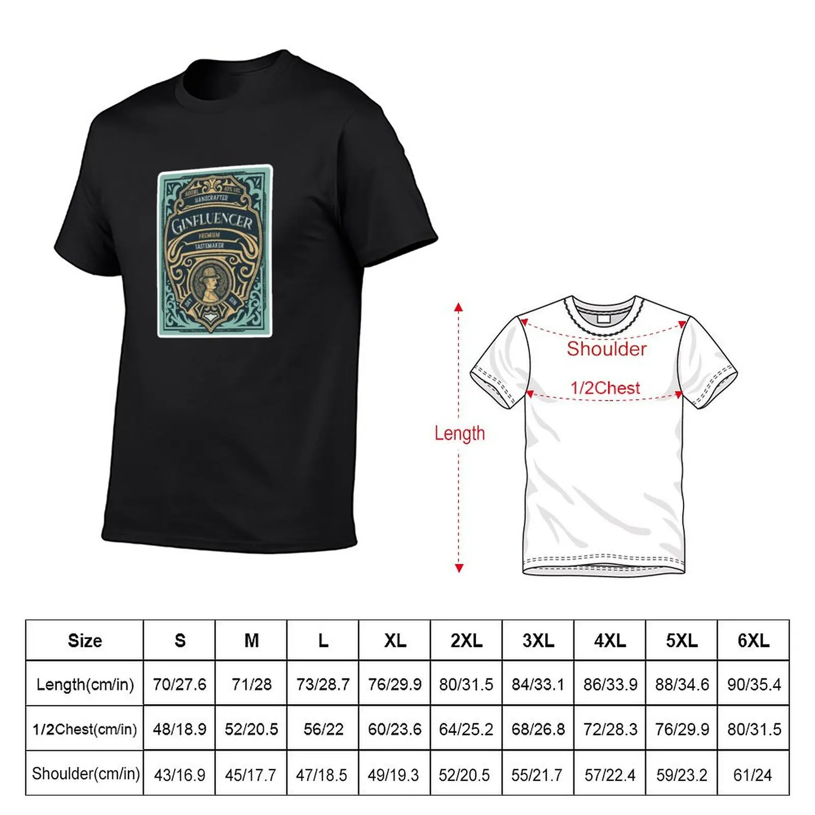 Ginfluencer vintage label T-Shirt essential t shirt designer shirts men clothing