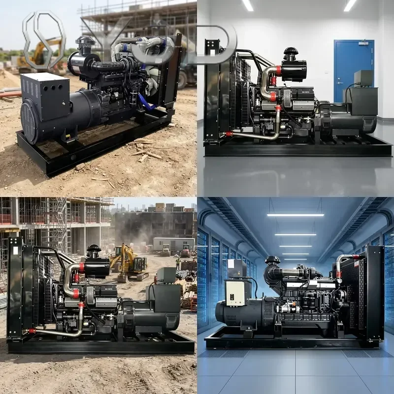 YJD Weifang Diesel Generator 100Kw-500Kw Water Cooling System Silent Open Frame Portable ATS