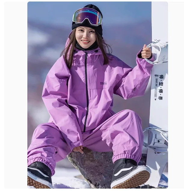 John Snow 2025 Neuer Unisex Ski-Anzug für Einzel- und Doppelbretter, Locker Geschnittener Wasserdichter Wärmehaltender Skianzug mit Skihose und Skijacke – Detail 23