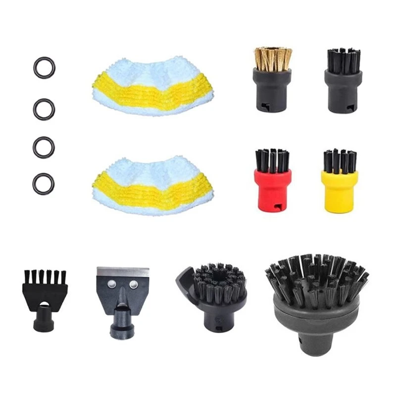 YANA35R Steam Cleaner Accessories Kit For Karcher SC1 SC2 SC3 SC4 SC5 Multi-Functional Steam Mop Pads Round Brush Scraper Spare