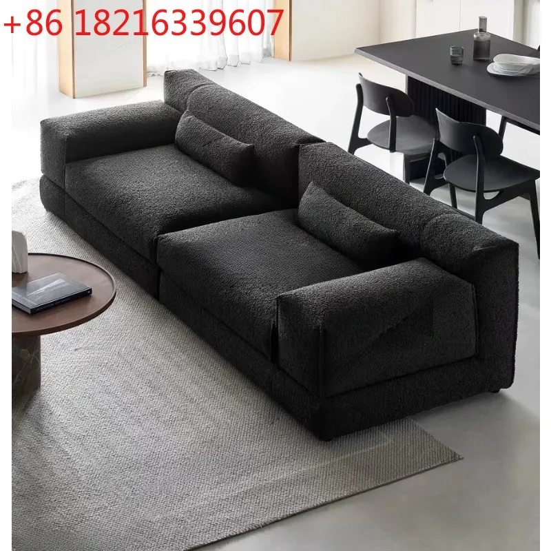 Cream wind straight lamb wool sofa anti-fouling simple living room home bed and breakfast sofa