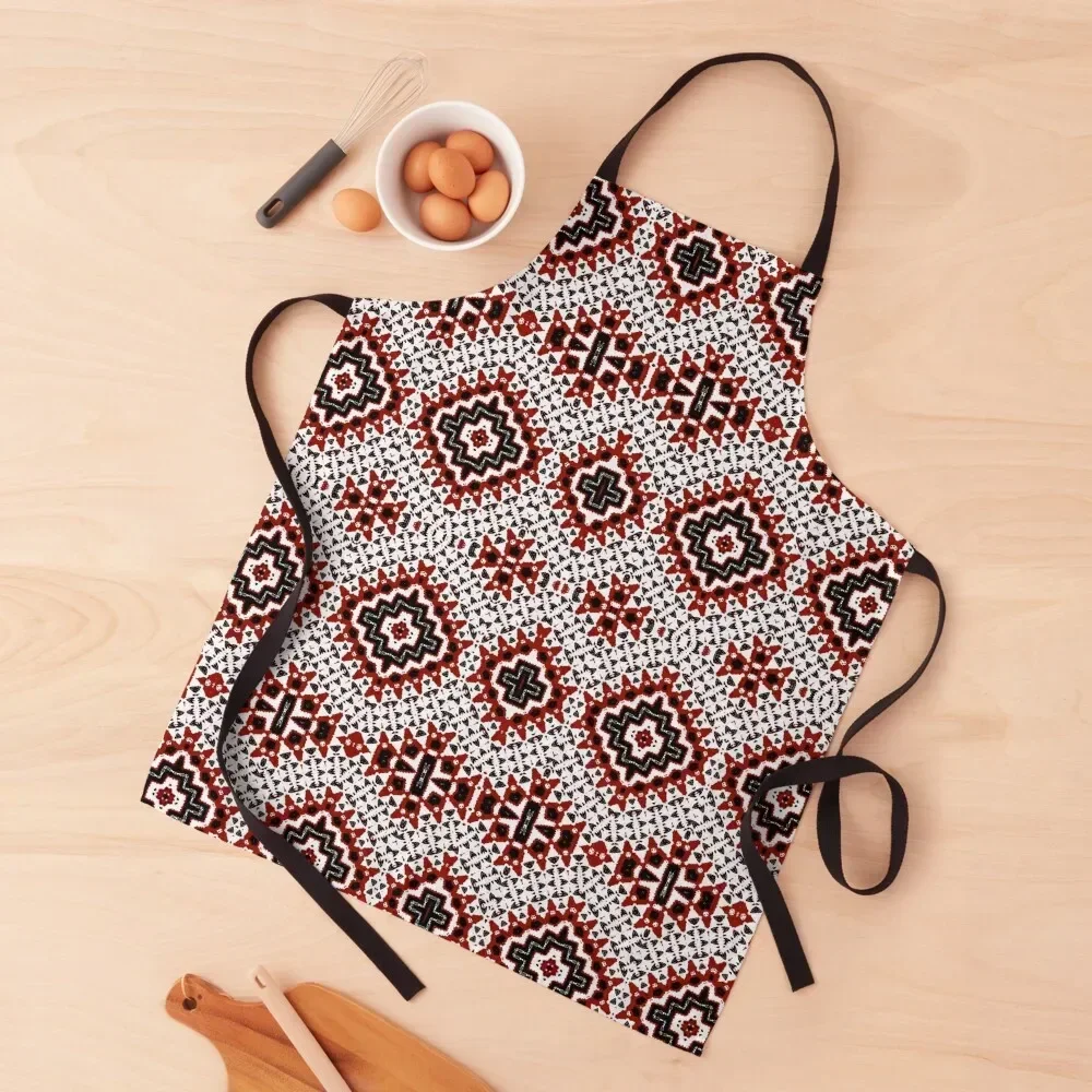 Nomad Tribal Red Geo Apron Chef Uniform christmas kitchen Apron