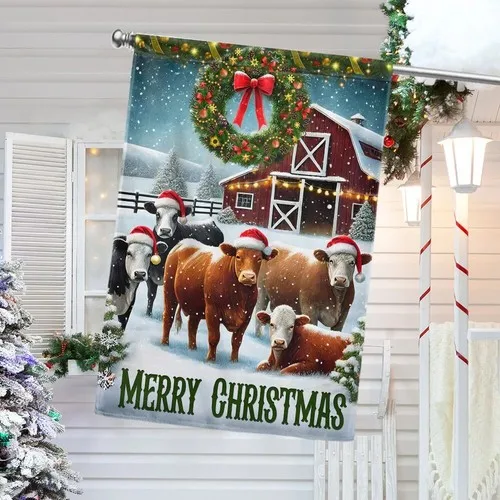 Cow Cattle Farm Christmas Flag Graden Flag GJN EEN AAL HHM WZZ yyi