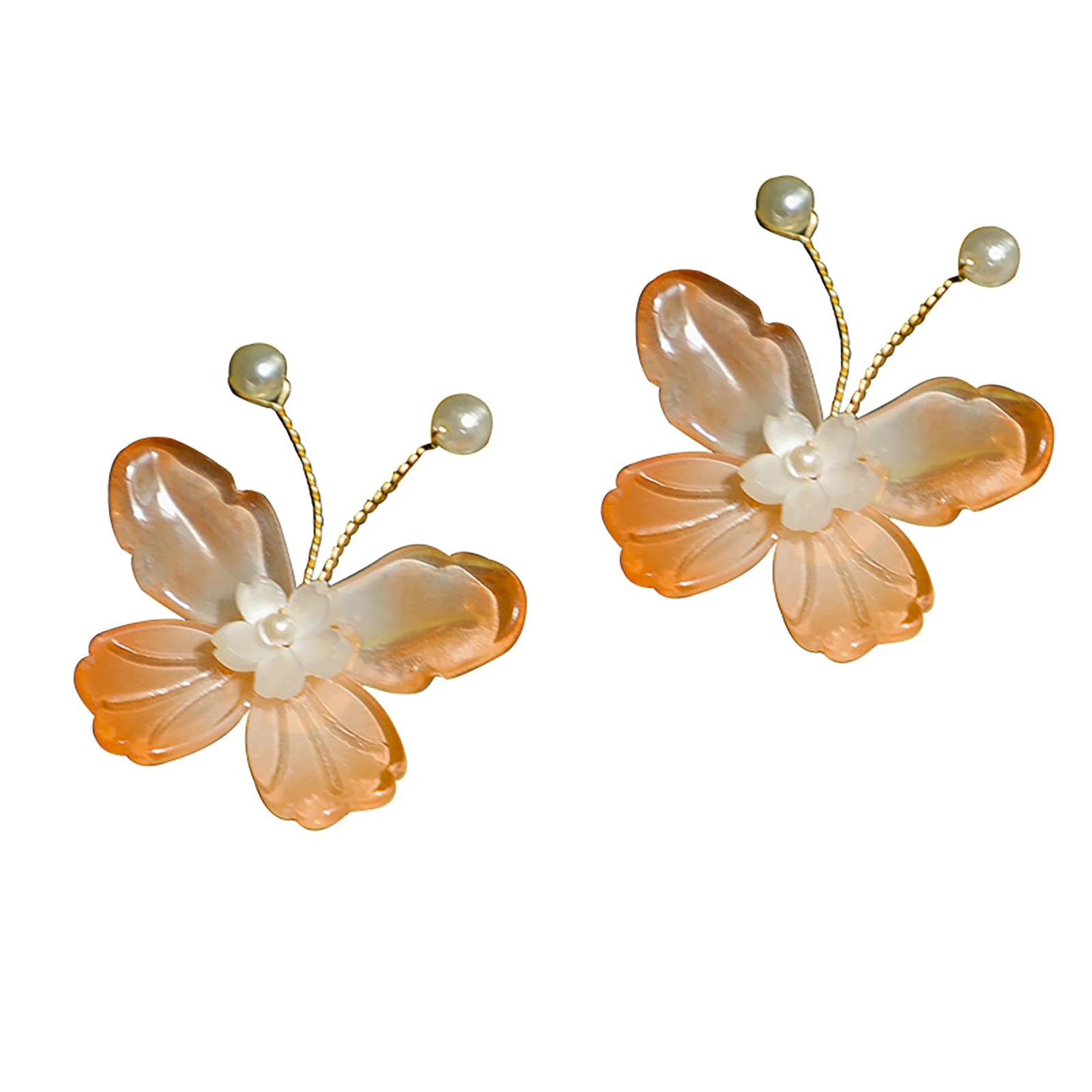 Butterfly U Shaped Wedding Bridal Hair Pins U Shape Barrette Hair Accessories for Thick Curly Hair Styling Decorative