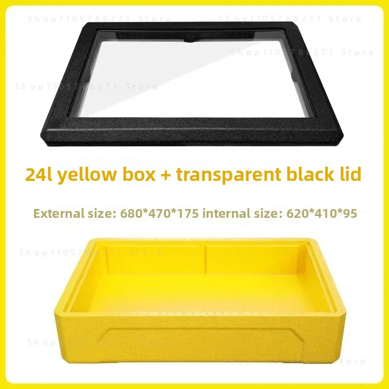 24L Portable Insulated Foam Cooler Box: Transparent Cover Design, Also for Tiramisu Mold Storage