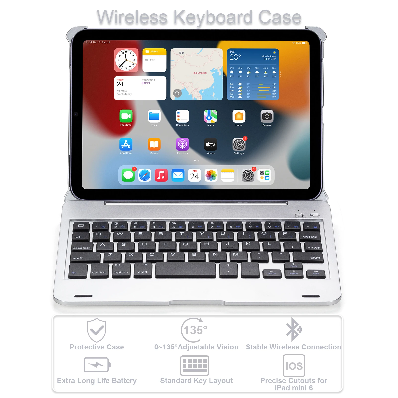 Quay Đèn Nền Bàn Phím Bluetooth Ốp Lưng Với Bút Giá Đỡ Cho iPad 10.2 7th 8th Thế Hệ iPad Air 10.5, bao Da iPad Pro 10.5 Máy Tính Bảng