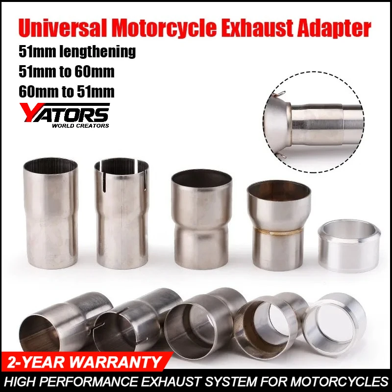Adattatore Universale per Silenziatore Moto, Tubo di Prolunga da 51mm a 60mm e da 60mm a 51mm