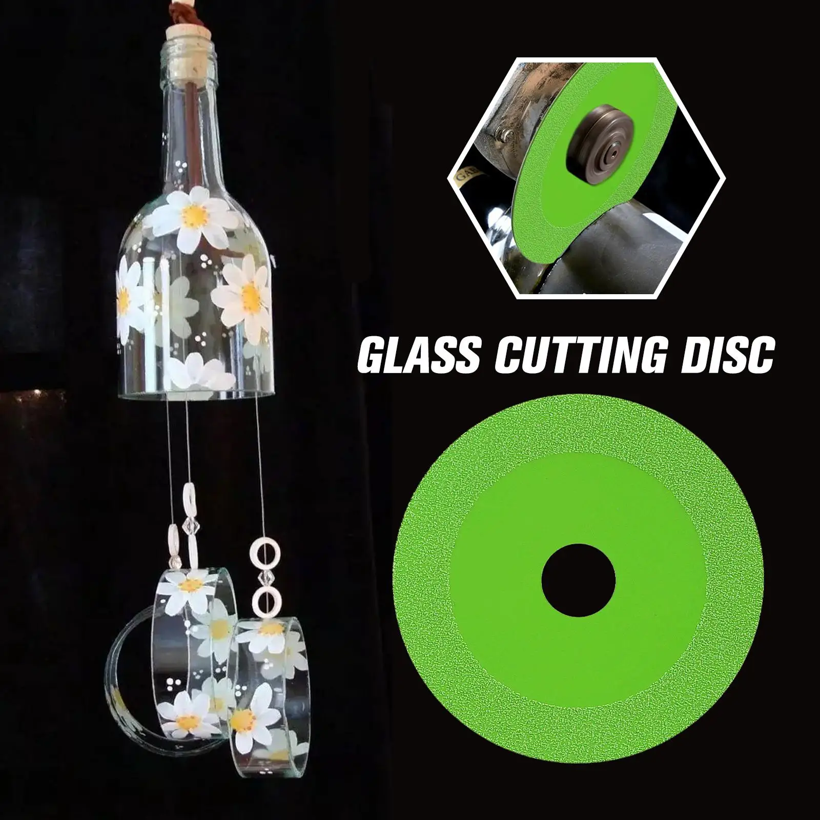 Glastrennscheibe Diamant 100 mm Marmorsäge Keramikfliesen Jade Kristall Weinflaschen Schleifen Anfasen Glasschneidewerkzeug 3/1 Stück – Detail 5