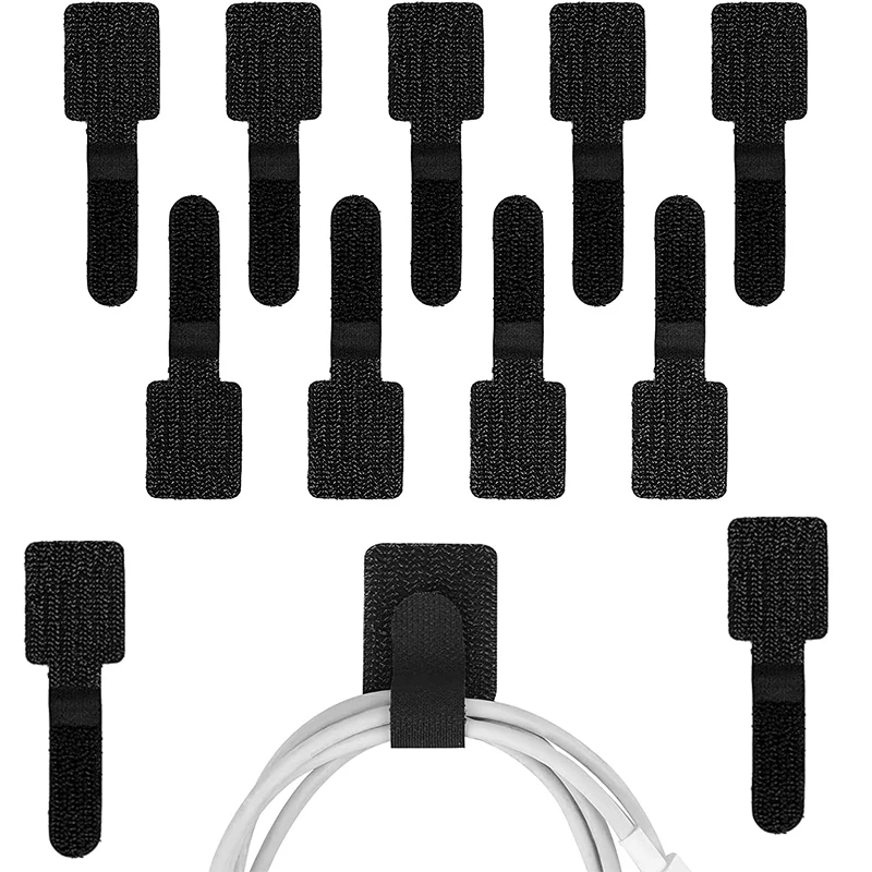 8/16Pcs Reusable Cable Tie Self-adhesive Wire Organizer Hook Loop Fastener Tape  Strap Nylon Hook Loop Wrap Zip Bundle Storage