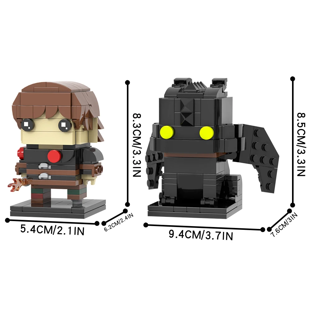 MOOXI Cartoon Series 292Pcs MOC Bricks Black Dragon BrickHeaded Model Set DIY Building Block Kids Toys For Children Gift MOC7346 #6