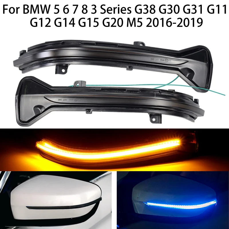 For BMW 5 6 7 8 Series G38 G30 G31 G11 G12 G14 G15 G20 M5 2016-2019 Car LED Dynamic Turn Signal Light Side RearView Mirror Lamp