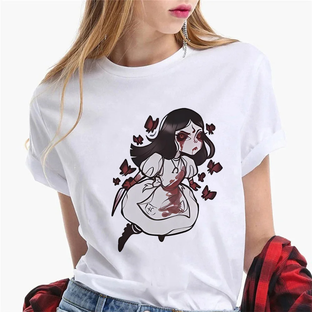 Alice Madness Returns tshirt women streetwear summer anime t-shirts female comic Japanese designer clothing