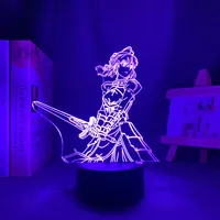Anime 3d Light Fate Stay Night Saber for Bedroom Decor Birthday Gift Manga Fate Stay Night Led Night Light Lamp Saber